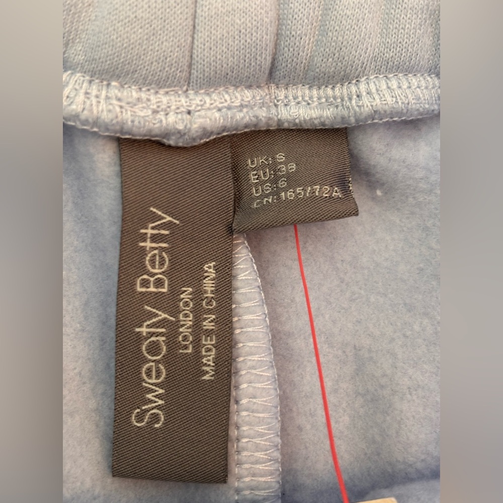 Sweaty Betty ‘Elevated Short’ High Rise Cotton Fleece Salt Blue Pocket, Sz S NWT - Picture 5 of 14